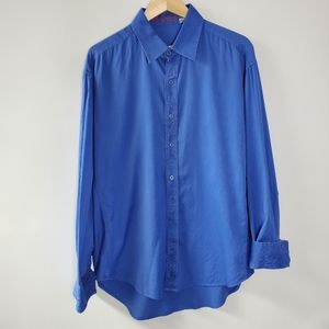 Robert Graham Blue button up flip cuff shirt ***Flawed